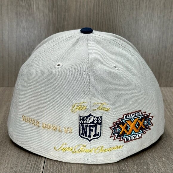 New Era Cap Sz 7 3/8 NFL Dallas Cowboys Super Bowl Champions 59 FIFTY White Navy - Picture 2 of 8